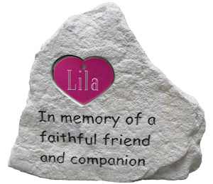 Pet Memorial Stone with Heart Tag