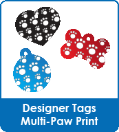 Designer Tags Paw Print Multi Paw Tags