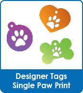 Designer Tags Paw Print Single Paw