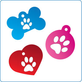 Paw Single Paw  Pet Tags