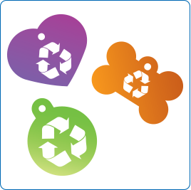 Peace Recycle Pet Tags