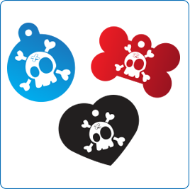 Punk Cartoon Skull Pet Tags