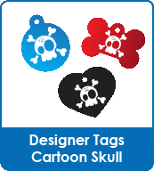 Designer Tags Punk Print Cartoon Skull Tags