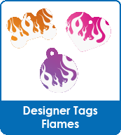 Designer Tags Punk Print Flame Tags