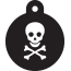 Punk Pirate Skull Pet Tags