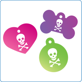 Punk Pirate Skull Pet Tags