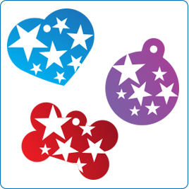 Punk Star Burst Pet Tags