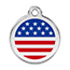 Reddingo US Flag Heart Pet Tag.