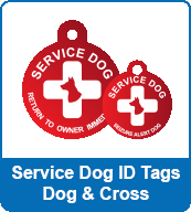 Service Dog Tags Dog & Cross Symbol