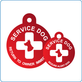 Service Dog Pet Tags Dog & Cross Symbol