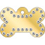 Taggit Glamour large gold bone shaped pet tags.