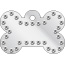 Taggit Glamour large silver bone shaped pet tags.