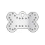 Taggit Glamour small silver bone shaped pet tags.