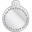 Taggit Glamour large silver circle shaped pet tags.