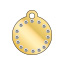 Taggit Glamour small gold circle shaped pet tags.
