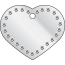 Taggit Glamour large silver heart shaped pet tags.