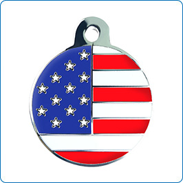 Taggit Patriot Circle Shaped Pet Tag.
